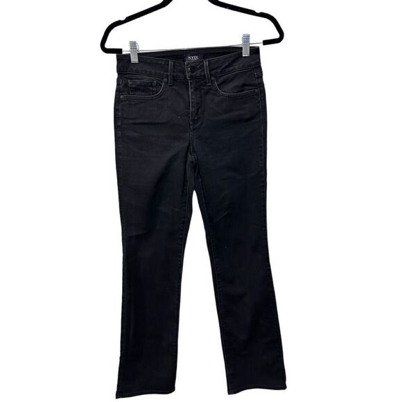 NYDJ Fit Is Everything LiftXTuck Technology Marilyn Straight Jeans Black Size 0 - Picture 1 of 10